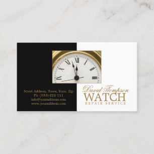 Watch Repair Service Watchmaker Black & White Card