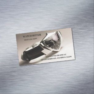 Watch   Repair Store Jewellery Store Vintage Watch Magnetic Business Card
