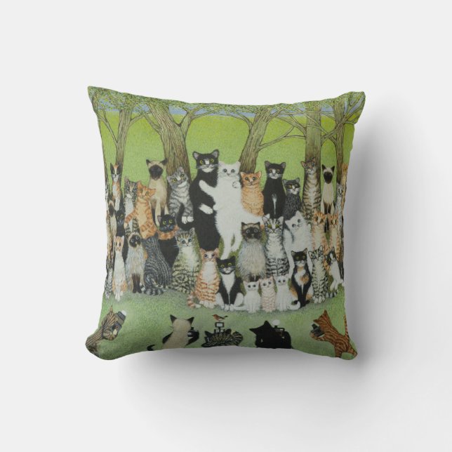 Watch the Birdie Throw Pillow (Front)