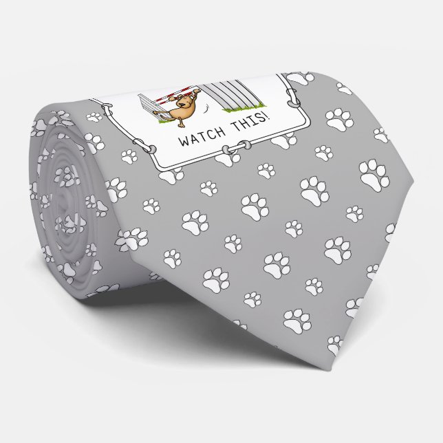 Watch This! Dog - agility funny swinging dog Tie (Rolled)
