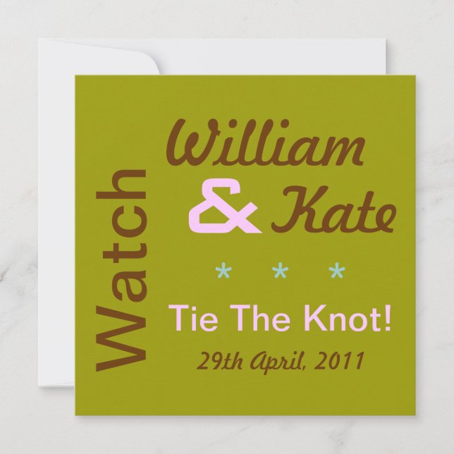 Watch William & Kate Tie The Knot Invitation (Mod) (Front)