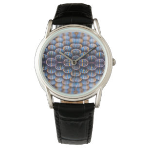 Watch with Abstract Futuristic Honeycomb