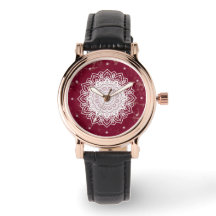 watch with mandala ornament, cardinal colour tone