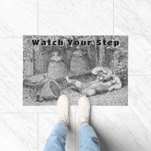 Watch Your Step Bear Doormat