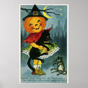 Watch Your Step Halloween Card Poster