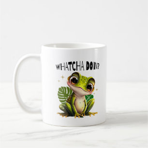Watcha Doing? Funny Curious Frog Coffee Mug