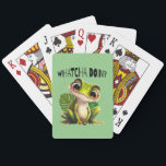 Watcha Doing? Funny Curious Frog Playing Cards<br><div class="desc">Funny frog asking what are you doing?</div>
