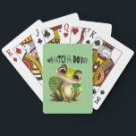 Watcha Doing? Funny Curious Frog Playing Cards<br><div class="desc">Funny frog asking what are you doing?</div>
