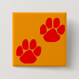 WatchDoggers.com Paw Prints 2 Inch Square Button