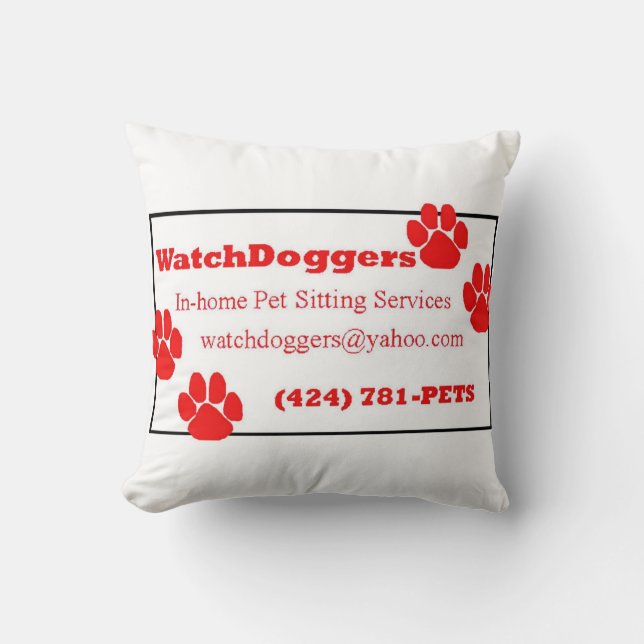 WatchDoggers Throw Pillow (Front)