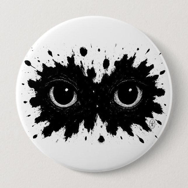 Watcher in the Ink: Eye‑Blot Sigil 4 Inch Round Button (Front)