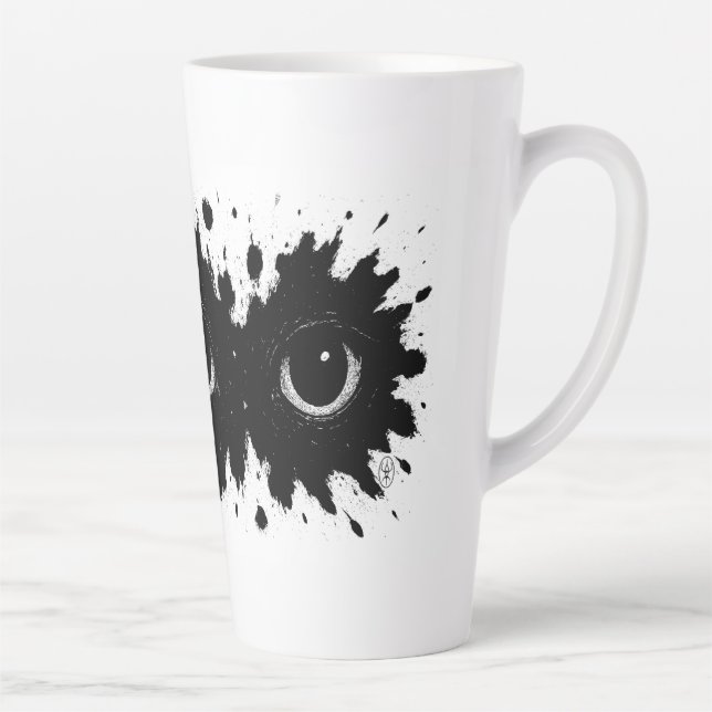 Watcher in the Ink: Eye‑Blot Sigil Latte Mug (Right)