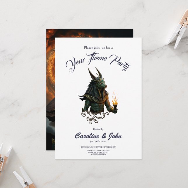 Watcher of the Afterlife – Anubis.   Invitation (Front/Back In Situ)