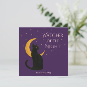 Watcher of the Night - Carte Chat Noir Halloween