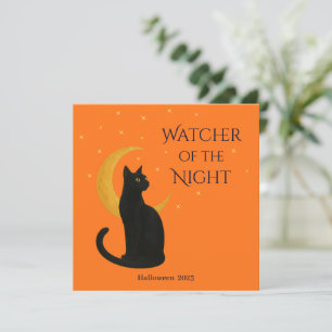 Watcher of the Night – Halloween Black Cat Card