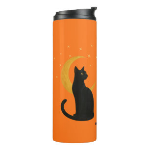 Watcher of the Night – Halloween Black Cat Thermal Tumbler