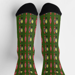Watches On Forest Green Socks