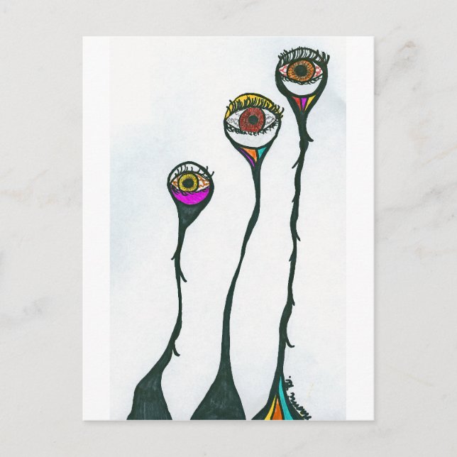Watchful Eyes, who is watching you? Surrealistic Postcard (Front)