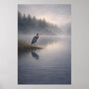 Watchful Heron   Blue Heron   Poster
