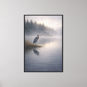 Watchful Heron Great Blue Heron Canvas Print