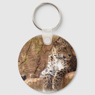 Watchful Leopard Keychain