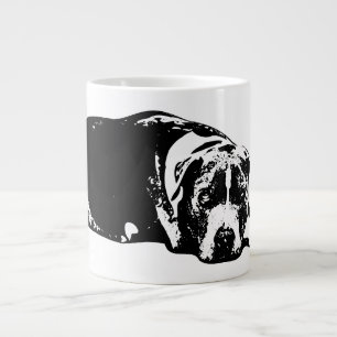 Watchful Pitbull Mix Monochrome Gaze Mug