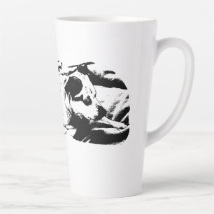 Watchful Terrier on Winter Blanket Latte Mug