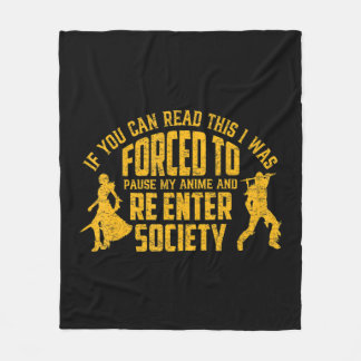 Watching Anime For Men Women Kawaii Cute Japanese  Fleece Blanket