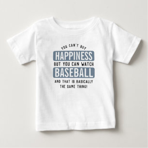 Watching Baseball is Happiness Funny Baseball Baby T-Shirt