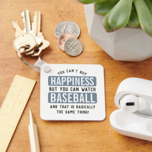 Watching Baseball is Happiness Funny Baseball Keychain