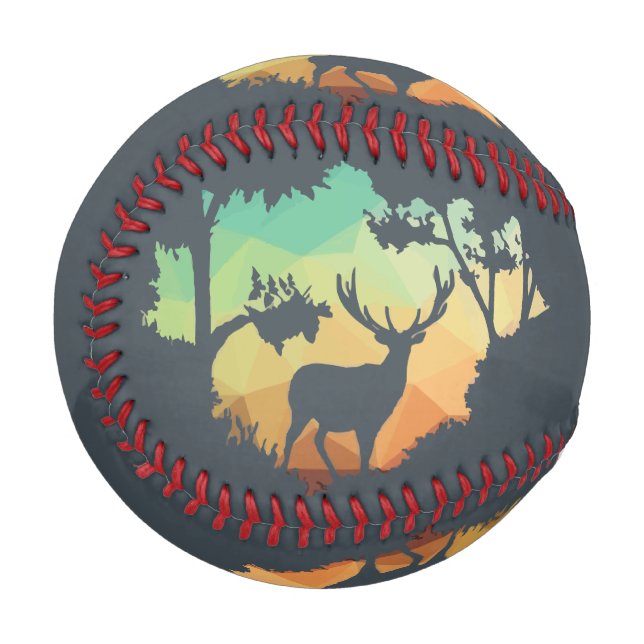 Watching Deer Silhouette in Peaceful Forest Baseball (Front Left)