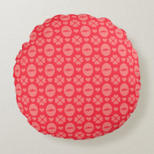 Watching Eye Heart Clover Pattern Round Pillow