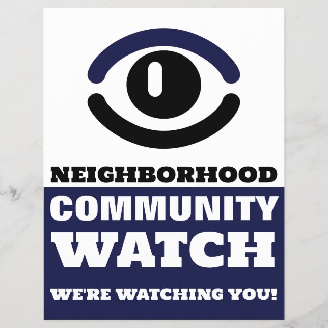 Watching Eye, Neighborhood Watch Warning Flyer (Front)
