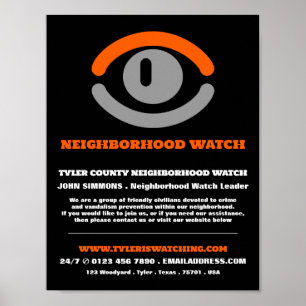 Watching Eye, Neighbourhood Community Watch Advert Poster