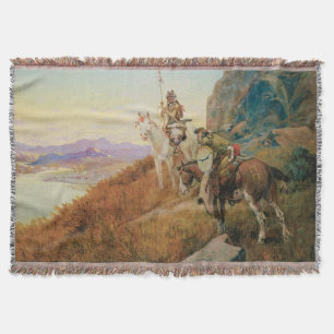 Watching for the White Man's Boats by OC Seltzer Throw Blanket