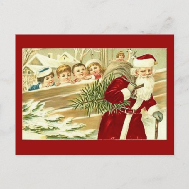 Watching Santa Holiday Postcard (Front)