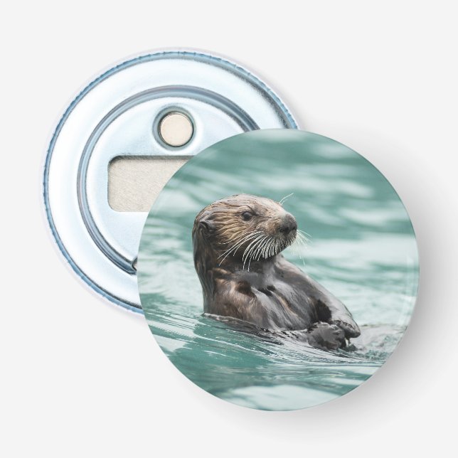 Watching Sea Otter Bottle Opener (Front)