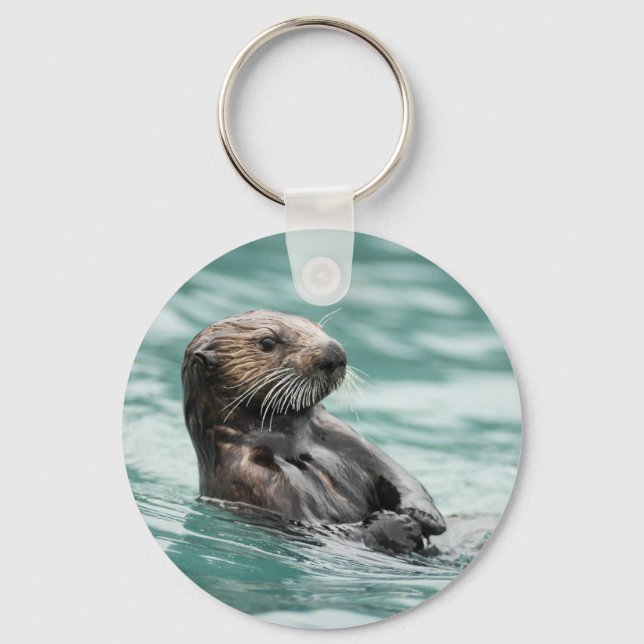 Watching Sea Otter Keychain (Front)
