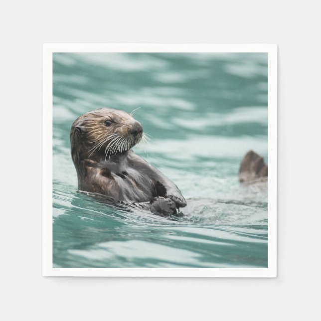 Watching Sea Otter Napkin (Front)