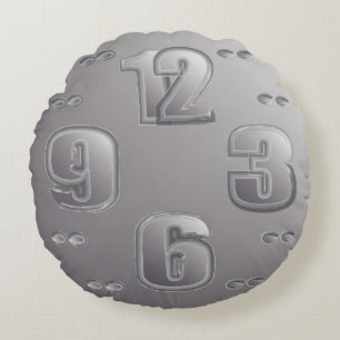 watching the clock round pillow