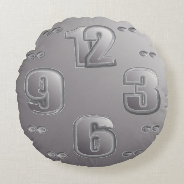 watching the clock round pillow (Front)