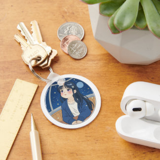 Watching the stars at the planetarium keychain