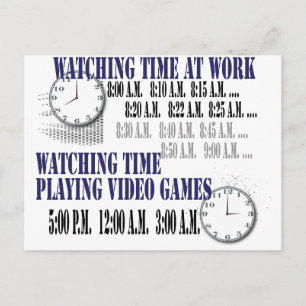 watching time at work postcard