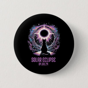 Watching Total Solar Eclipse Apr 8 2024 Astronomy  2 Inch Round Button