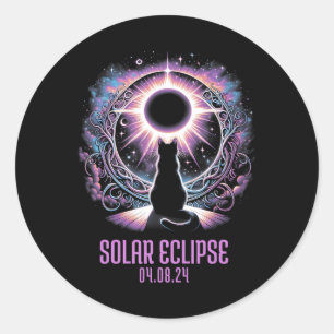 Watching Total Solar Eclipse Apr 8 2024 Astronomy  Classic Round Sticker