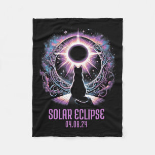 Watching Total Solar Eclipse Apr 8 2024 Astronomy Fleece Blanket