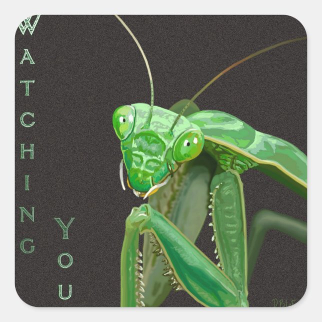Watching You - Green Version Square Sticker (Front)