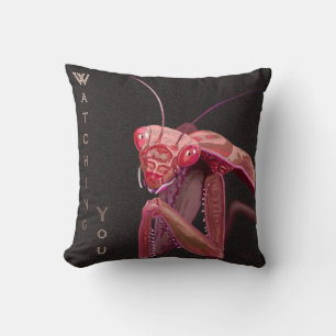Watching You - Pink Version Throw Pillow
