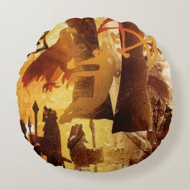 Watchstone and Symbols Round Pillow (Front)