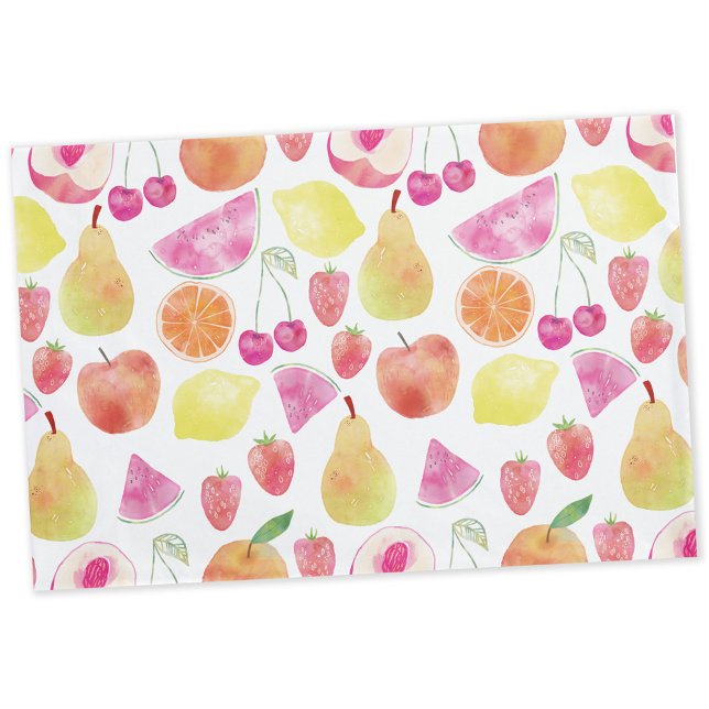 Watecolor Fruit Pillowcase (Watercolor fruit food art pillowcase)